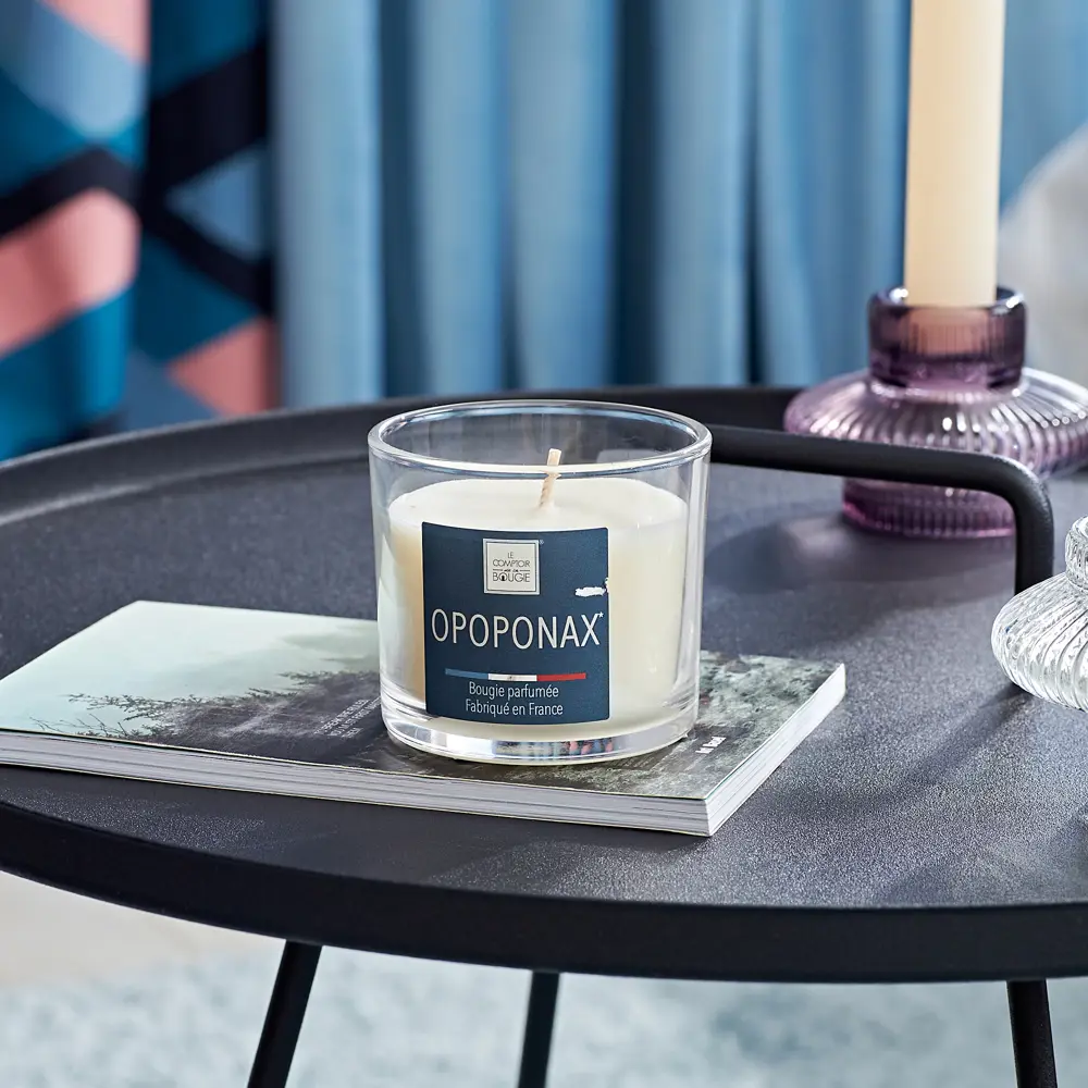 Свеча ароматизированная в стакане Опопонакса белая 6.5 см Atmosphera STLM-2133838