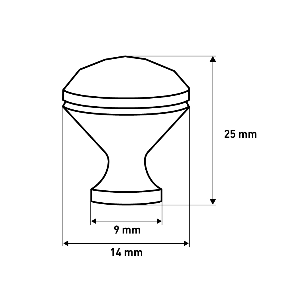 Мебельная ручка  Кноб, 25×25×27 мм, хром, черный LJPS0163 Public Steel Россия  - Вид №5
