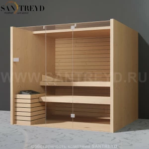 Effegibi SKY 105 SA55200018 Сауна. Мощность: 10,5 кВт макс. Размеры: длина 230 см, ширина 200 см. Отделка: канадский хемлок.