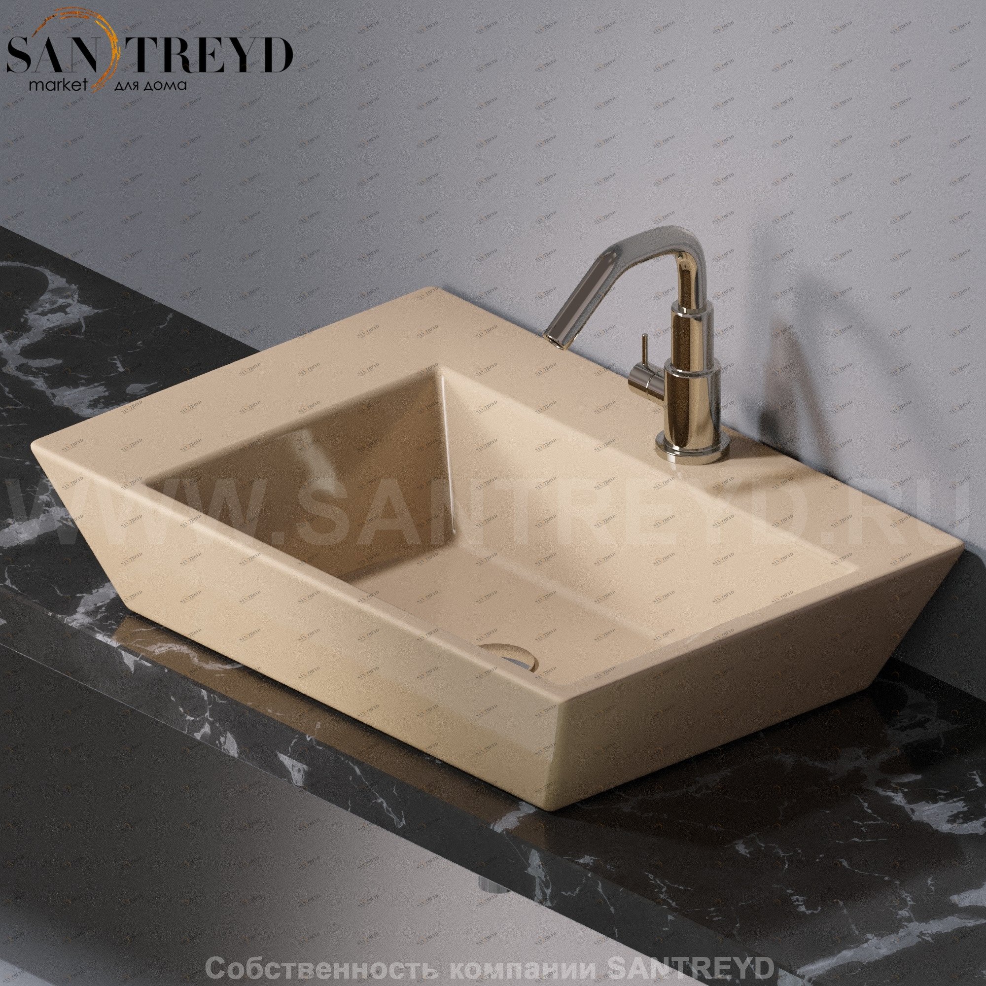 L291110 Подвесная раковина настенная прямоугольная A. e T. Italia PRISMA бежевая AeT ITALIA