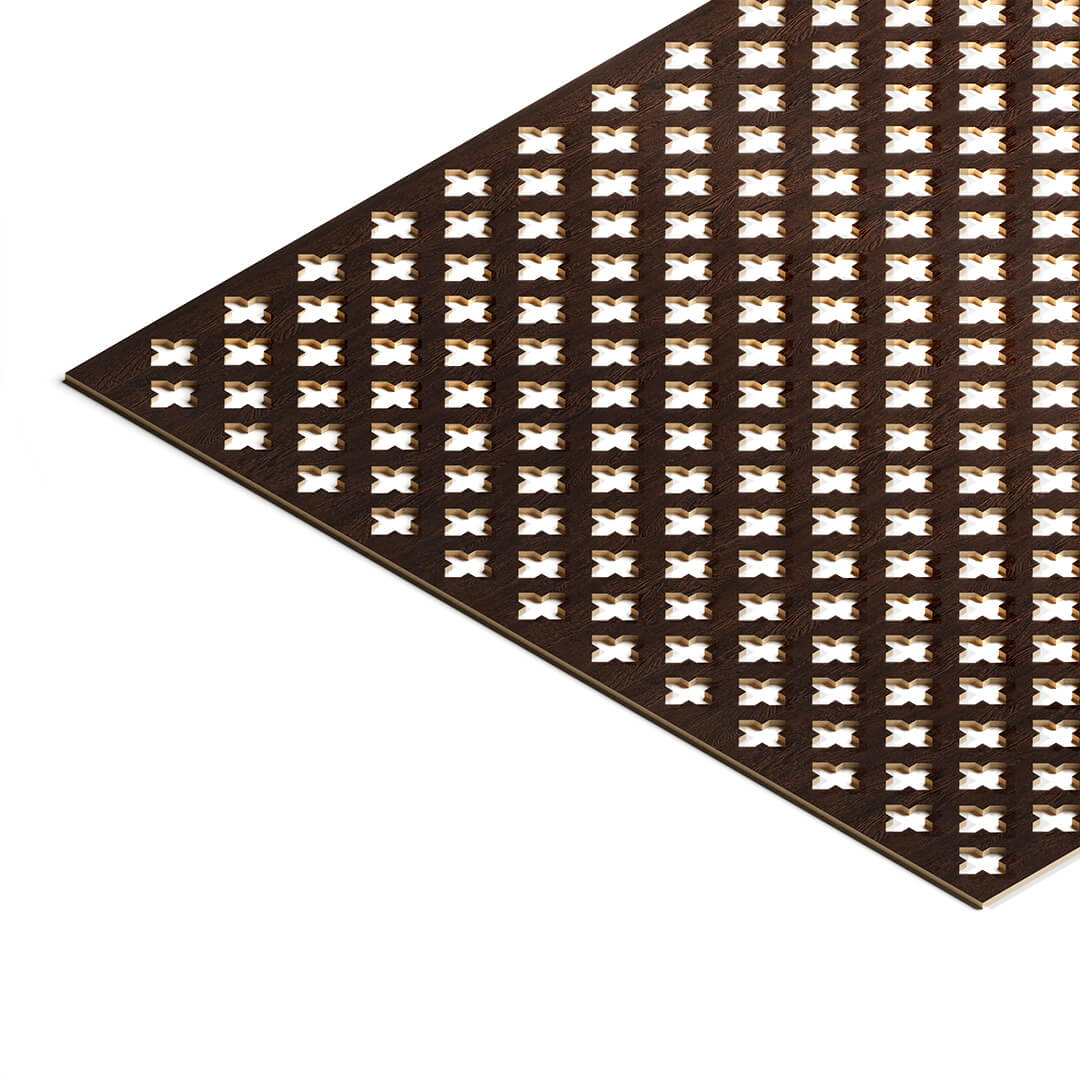 Панель декоративная перфорированная без рамки 1112х512 мм Готико венге STELLA (2шт) Глория STSR-187