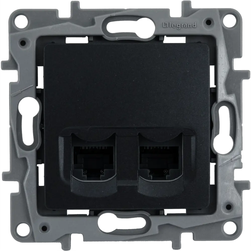 Компьютерная розетка Legrand RJ45 Cat 5e антрацит для локальных сетей 82496844