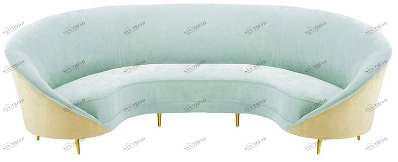 Moanne Изогнутый латунный диван в стиле 50-х на 4 места sun-id-1488755