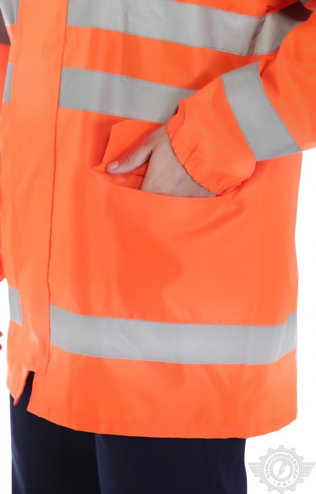 65806 Куртка-ветровка с СВП оранжевая  Непромокаемая спецодежда  размер 48-50/182-188  - Вид №8