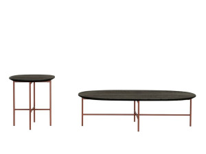 Деревянный овальный журнальный столик