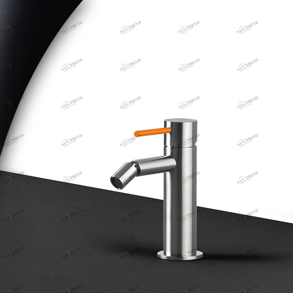 Смеситель для биде сталь матовая с оранжевой ручкой Toki Radomonte TKS4SCIL14