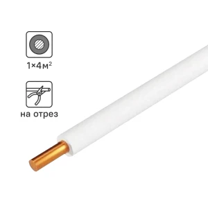Провод Tdm Electric ПуВнг-LS 1x4 на отрез ГОСТ цвет белый