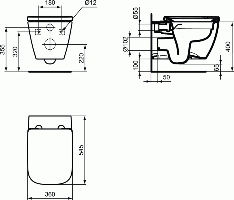 T468301 Сиденье и крышка с функцией плавного закрытия Ideal Standard Ideal Standard i.life B  - Вид №2