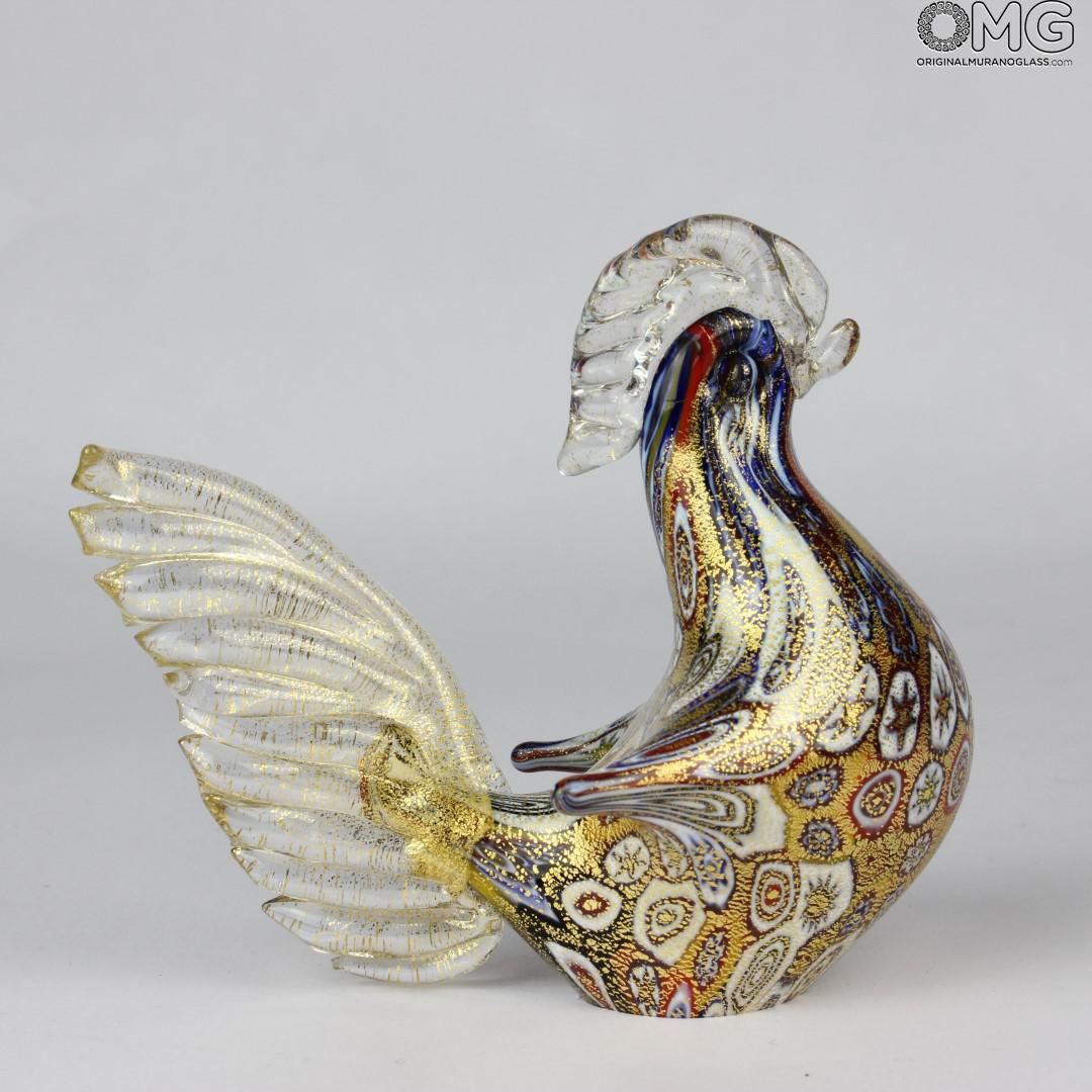 1524 ORIGINALMURANOGLASS Фигурка золотого петушка - муррины и золото - муранское стекло  см  - Вид №1