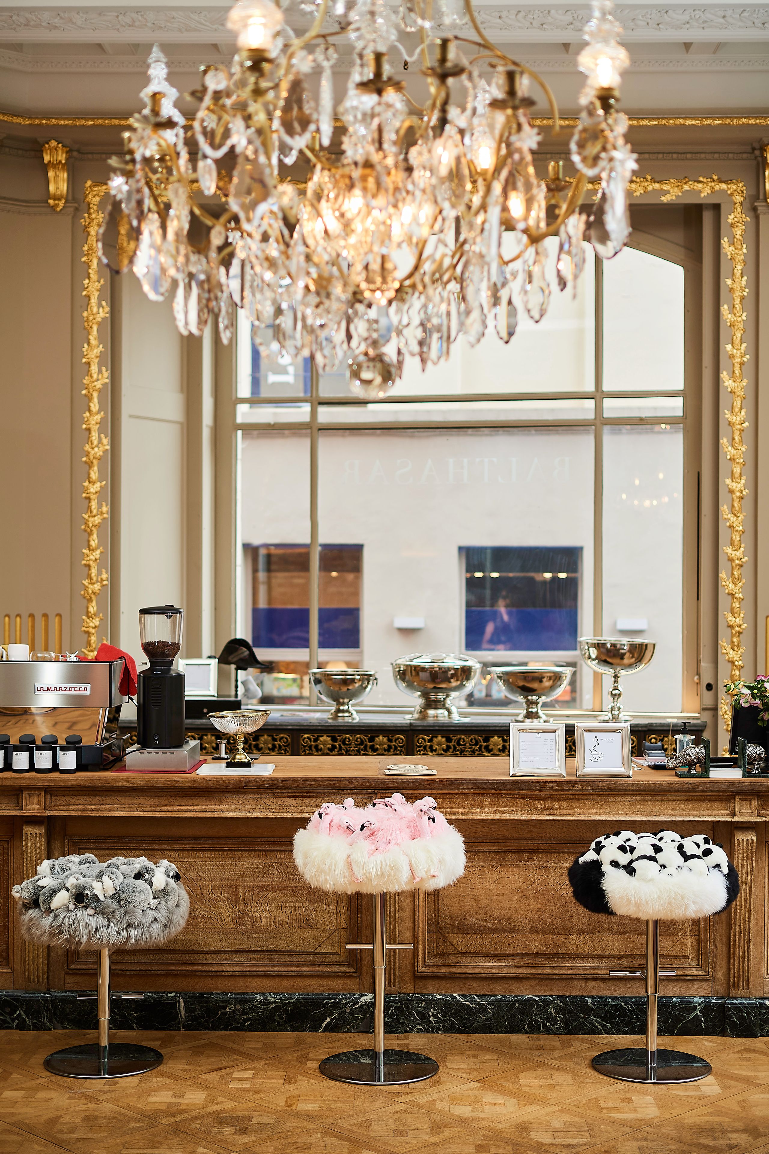 Полиэстер барный стул с подставкой для ног APCOLLECTION ARCH-00049407 - Вид №2