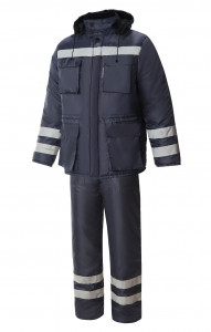 5033659 Костюм ЭКСПЕРТ-К НЬЮ утепленный ткань Оксфорд с СОП темно-синий  Зимняя спецодежда  размер 64-66/170-176
