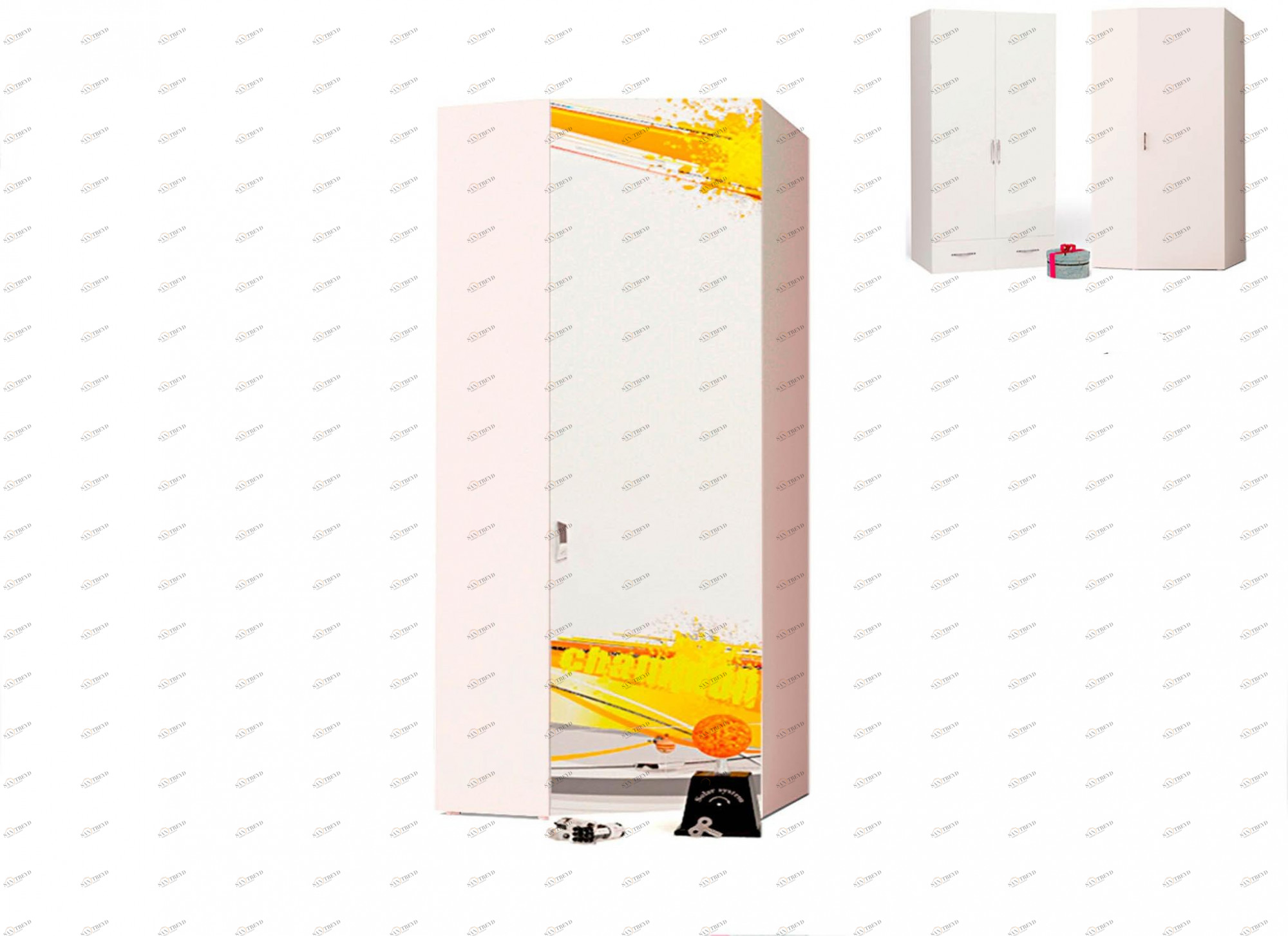 Шкаф угловой ABC-KING Champion (правый- белый) 4631147956873