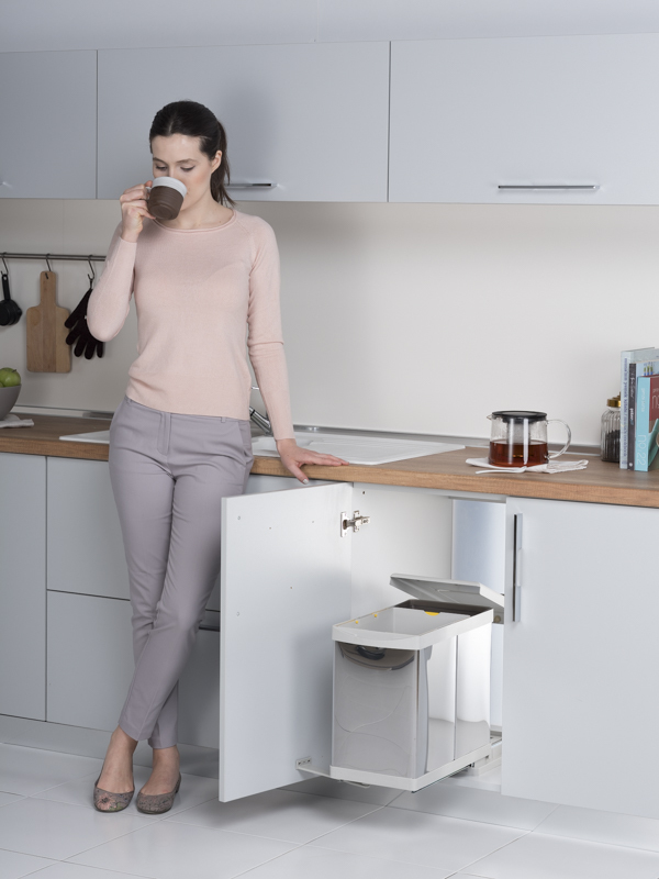 Контейнер для мусора на дверцу Alpha 400/21 Metallic Grey NAVAKO 10010 - Вид №6