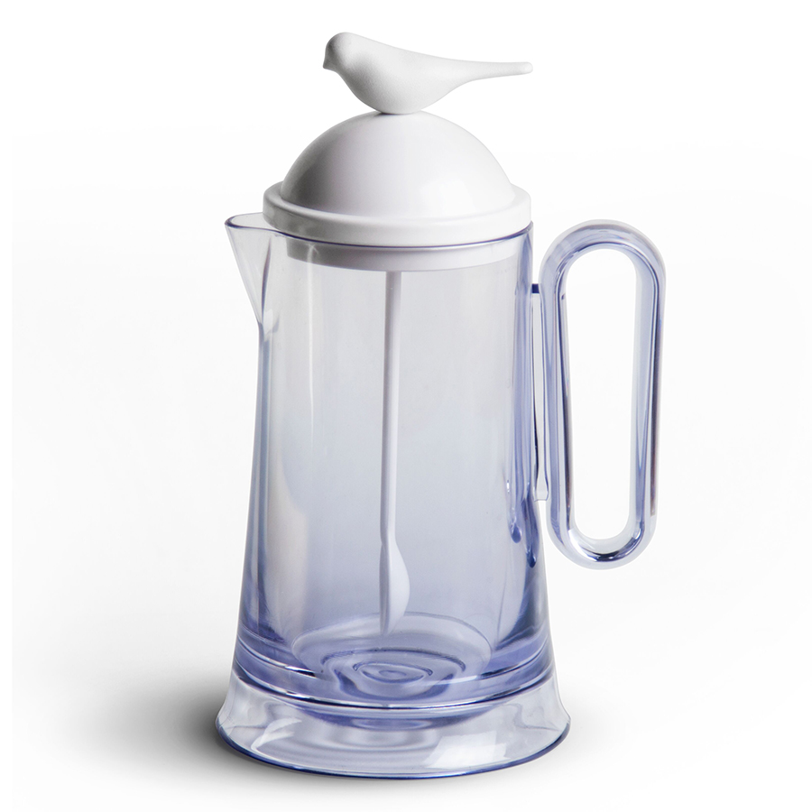 QL10301-WH-WH Кувшин sparrow с ложкой, белый Qualy 