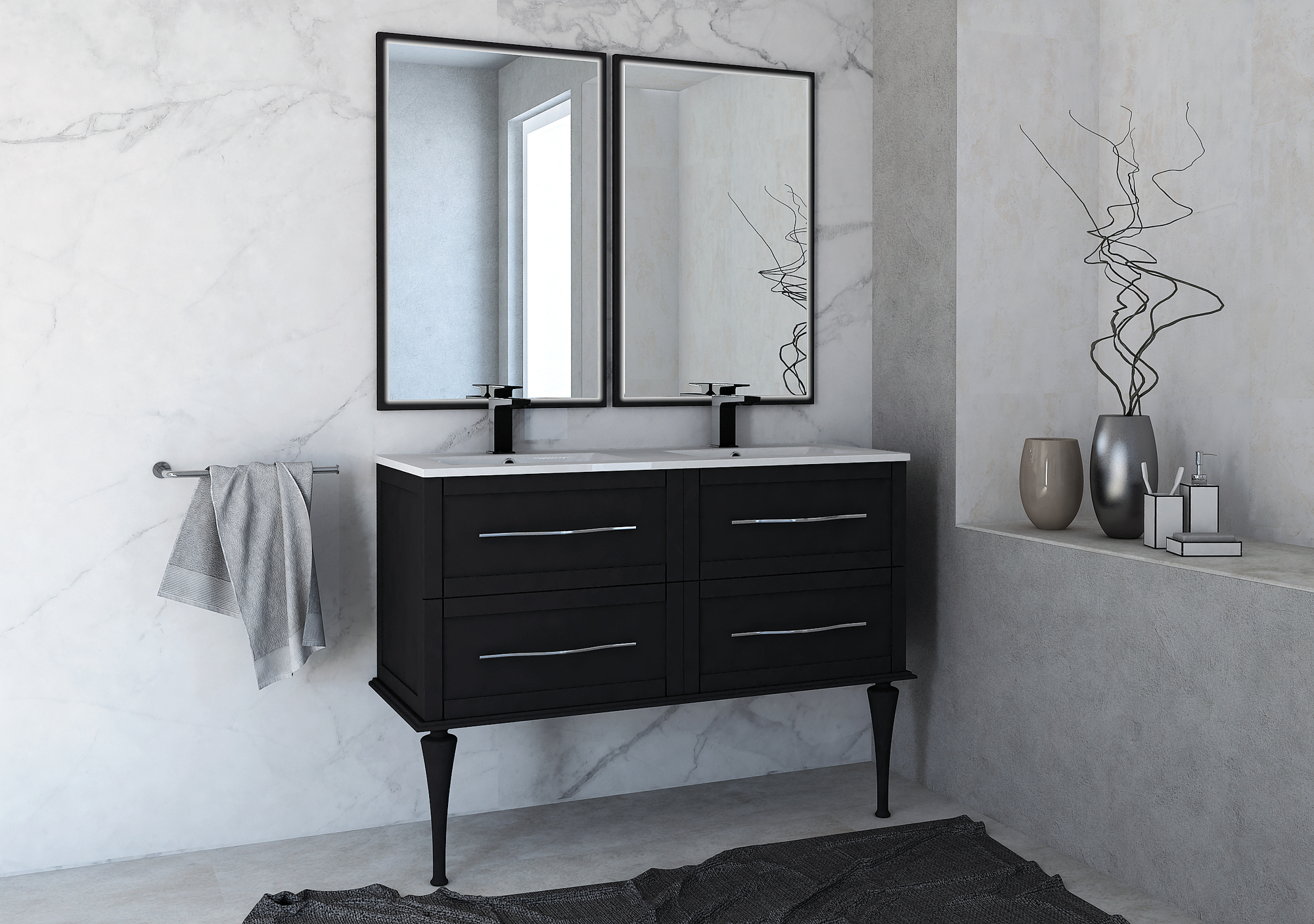 Мебель для ванной CEZARES TIFFANY 120 Nero grafite 54955 - Вид №1
