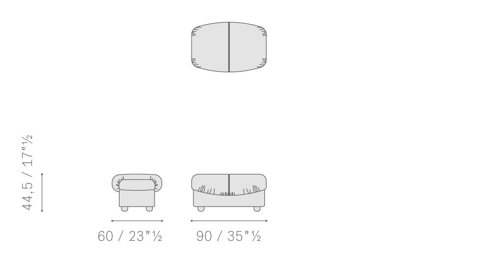 Кожаный пуф Poltrona Frau коллекция - диваны и кресла ARCH-00079620 - Вид №2