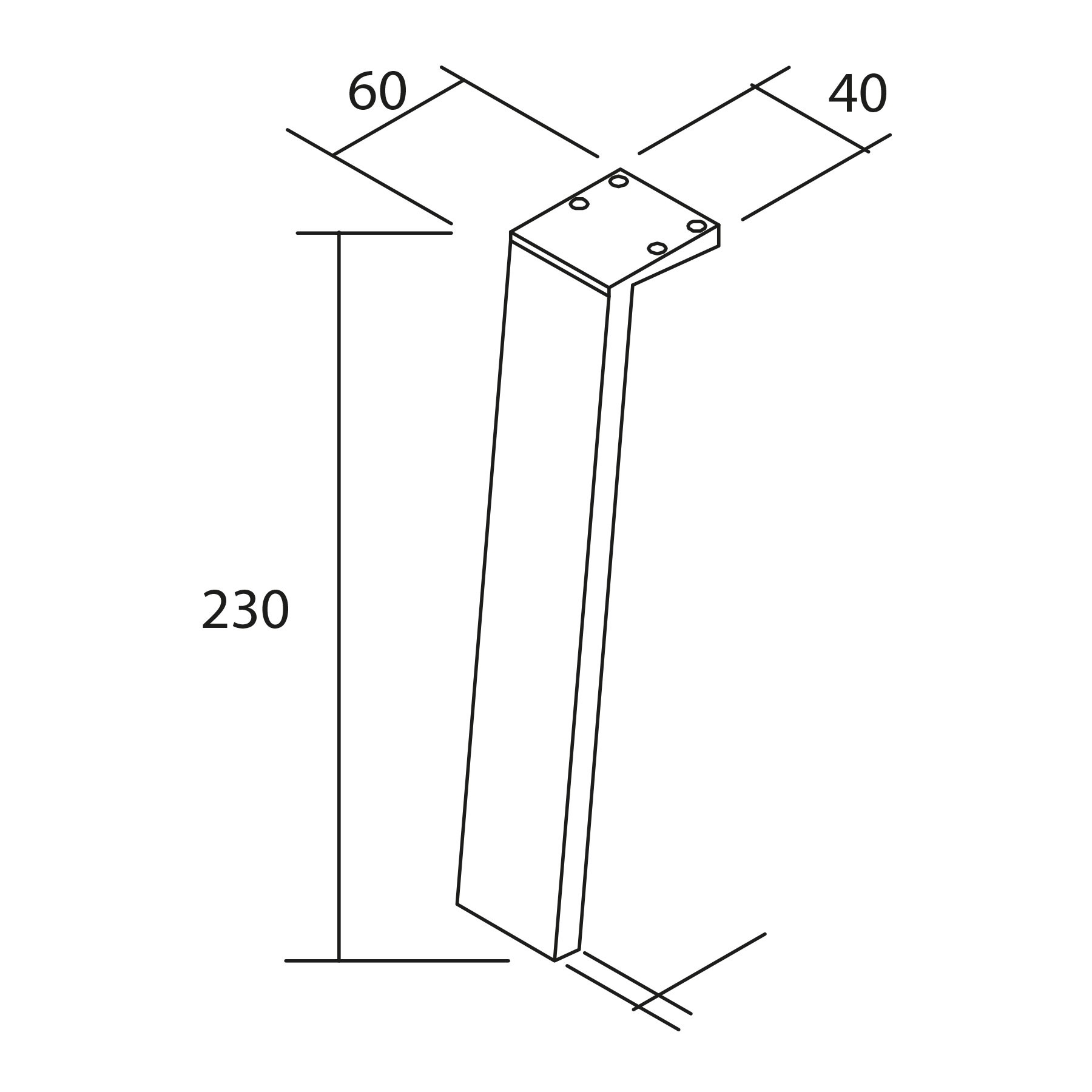 84136 SALGAR Комплект из 2 ножек KLIM BLACK Высота 230 мм  - Вид №1