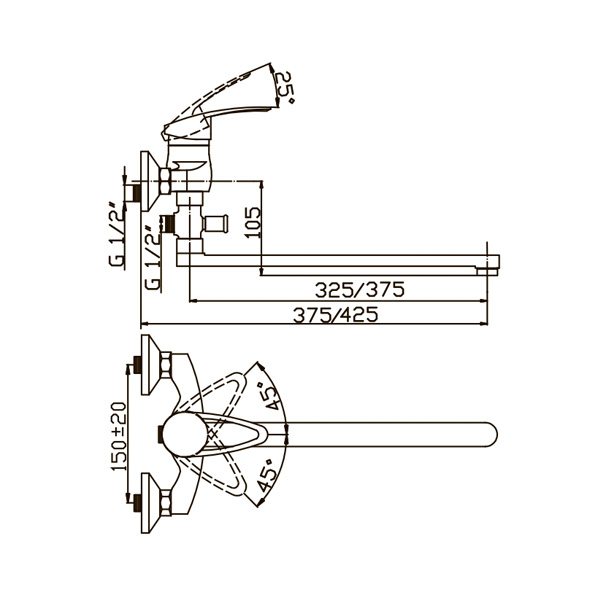 40-L40/D OLIO  Смеситель универсальный  ARGO kran 40l40dolio - Вид №1