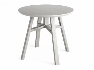 Приставной столик круглый беленый дуб, молочный 55 см Mack THE IDEA  210069 Беленый дуб;бежевый