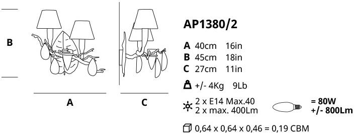 Serip Галогенный настенный светильник Fascinium Ap1380/2 - Вид №1