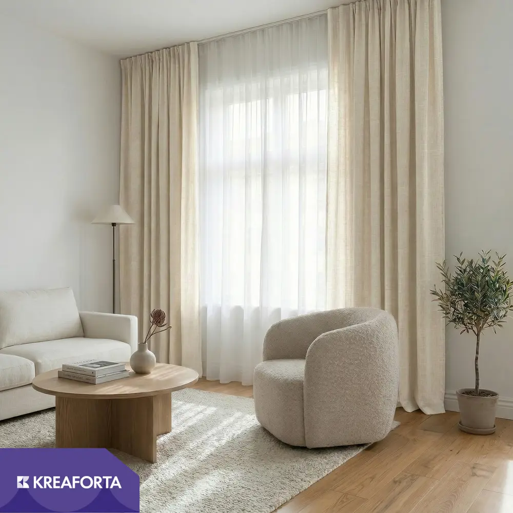 Штора на ленте со скрытыми петлями KREAFORTA Etienne 200x280 см золотой 89405485 STLM-2148625  - Вид №4