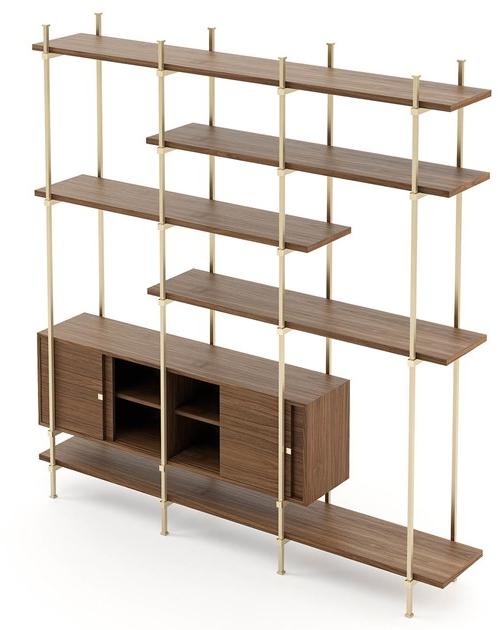 Laskasas Открытый деревянный книжный шкаф с ящиками sun-id-1390660 - Вид №1