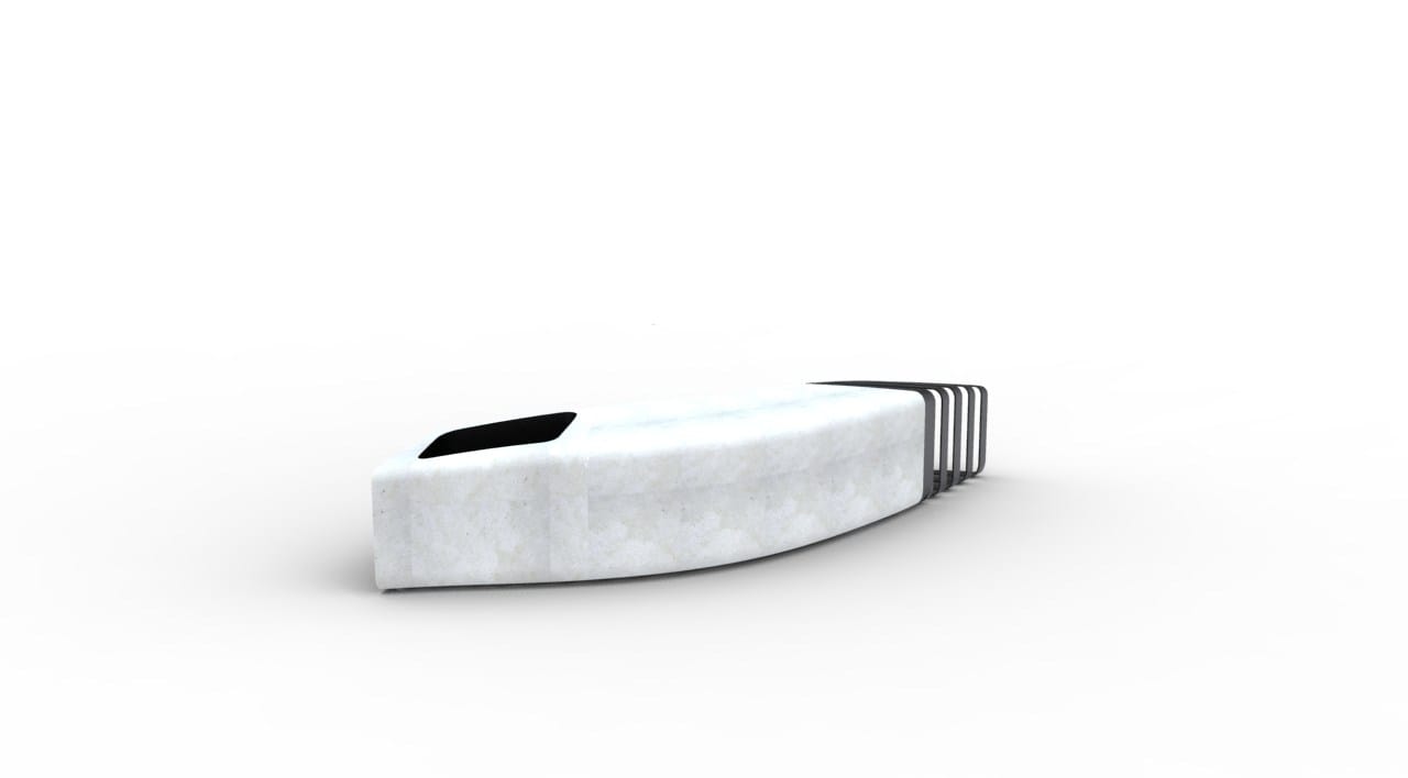 Реконструированная каменная изогнутая скамья без спинки Viscio Urban Design TWITTER ARCH-00037850 - Вид №12