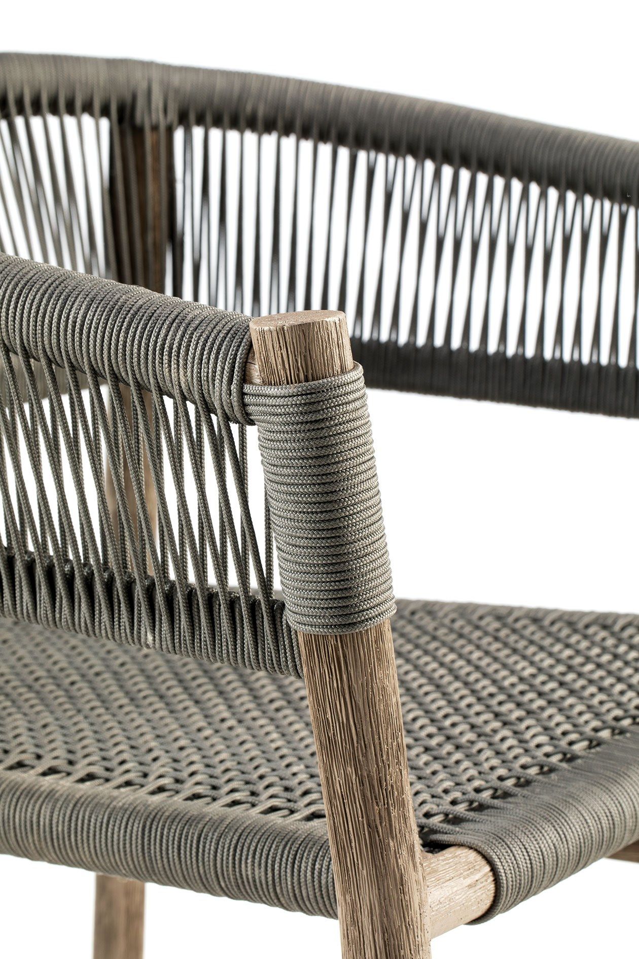 Штабелируемый садовый стул из тика и веревки Ethimo ARCH-00103677 - Вид №22