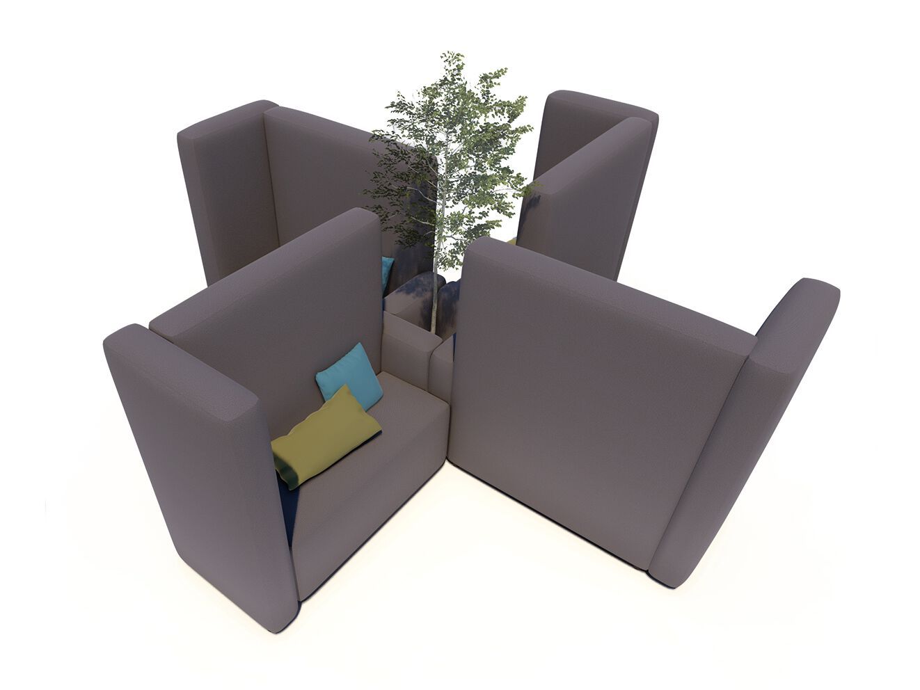 Модульный тканевый диван с высокой спинкой IKONO Gastro ARCH-00118747