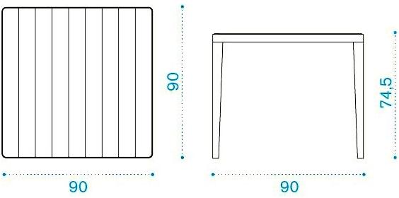 Ethimo Квадратный садовый стол Laren Latq4005 - Вид №1