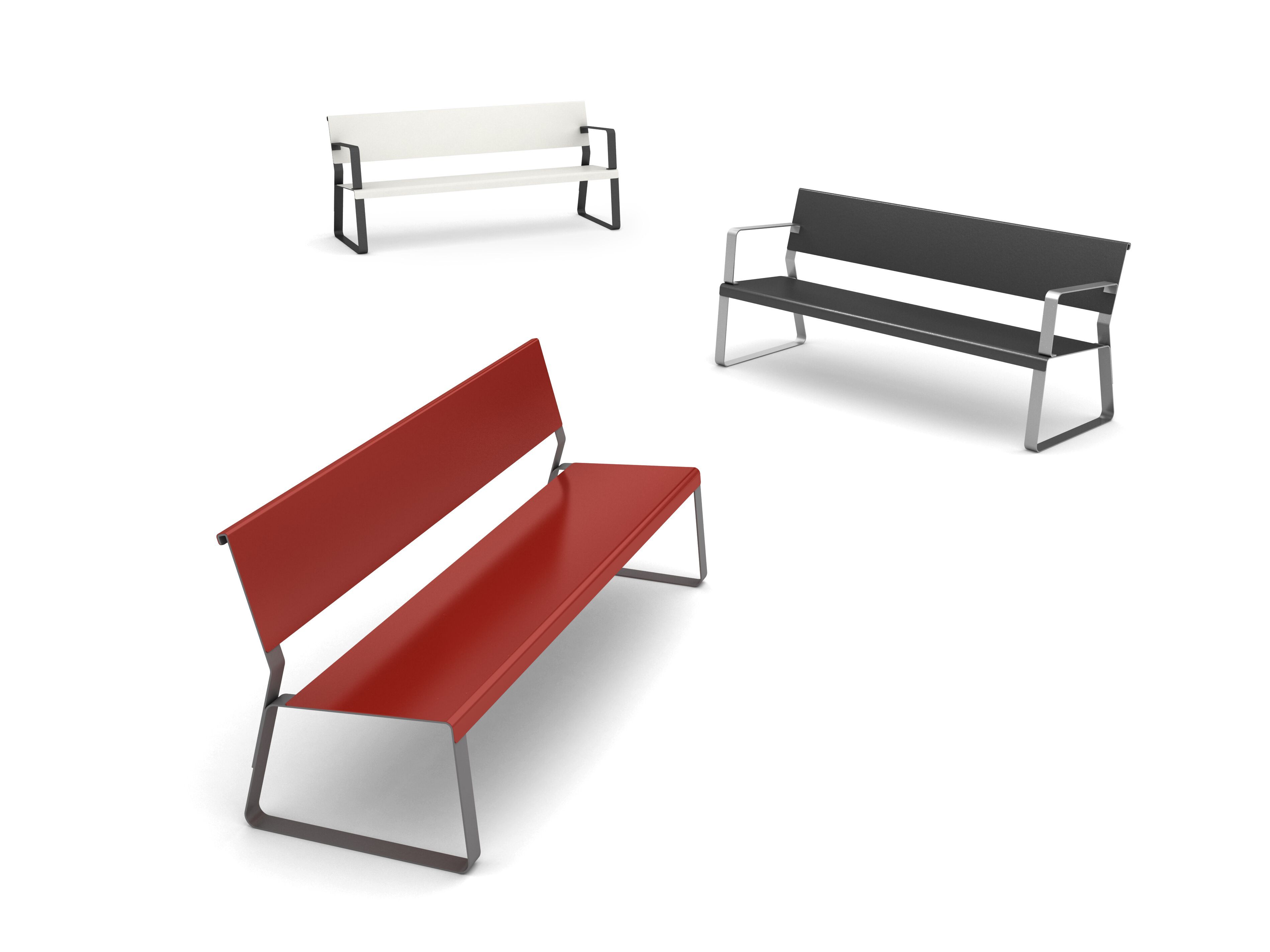 Оцинкованная стальная скамья со спинкой Viscio Urban Design MATKA ARCH-00050896 - Вид №17