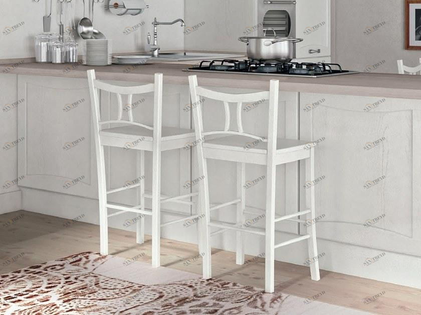 CREO Kitchens Высокий деревянный табурет с подставкой для ног Anja sun-id-1507476