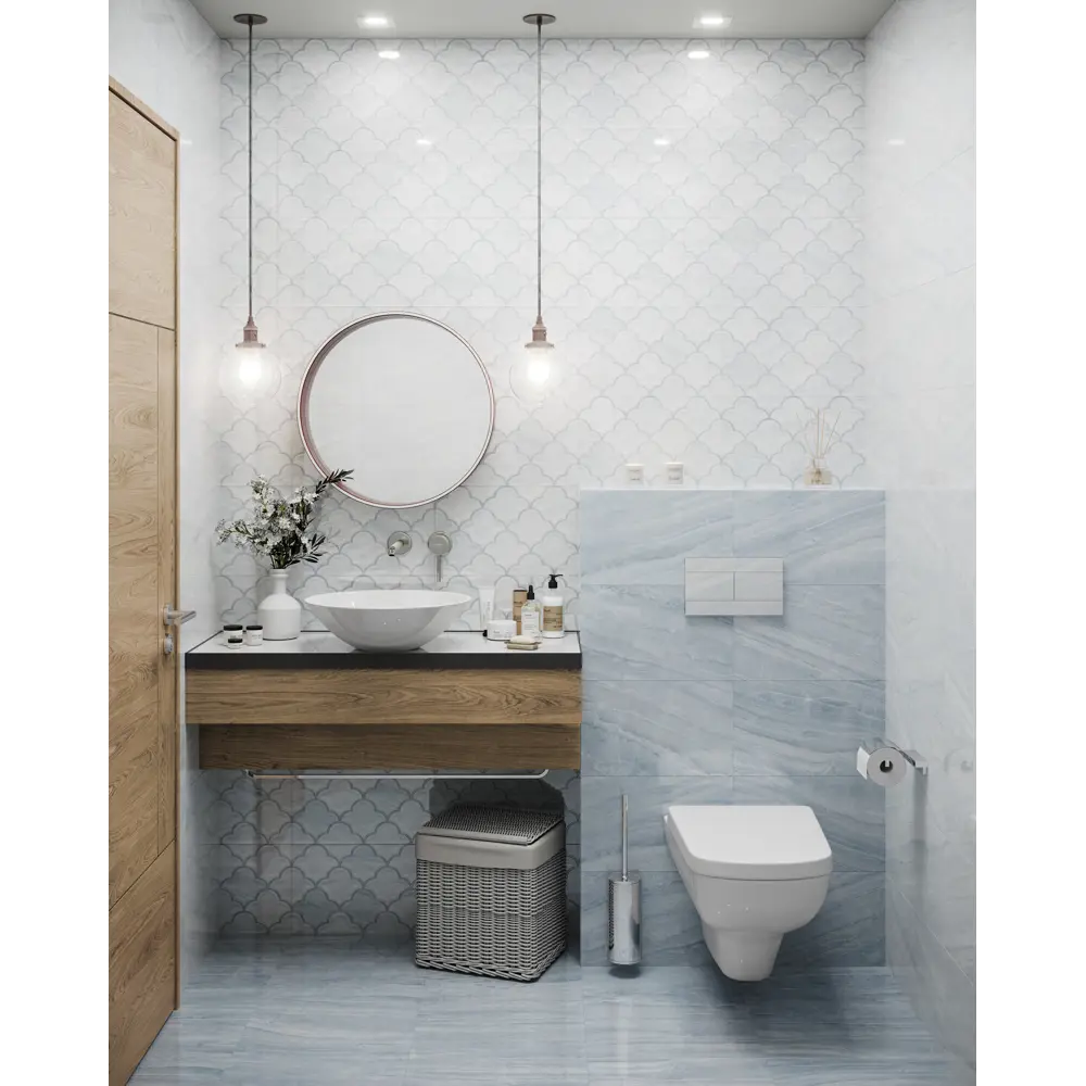 Плитка настенная Ars Орнамент 40x27 см 1.08 м² мрамор цвет голубой Santreyd STLM-2146989 - Вид №3