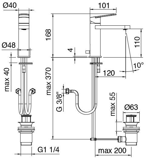 ZAZZERI Смеситель для раковины из латуни Trend x sun-id-1502665 - Вид №2