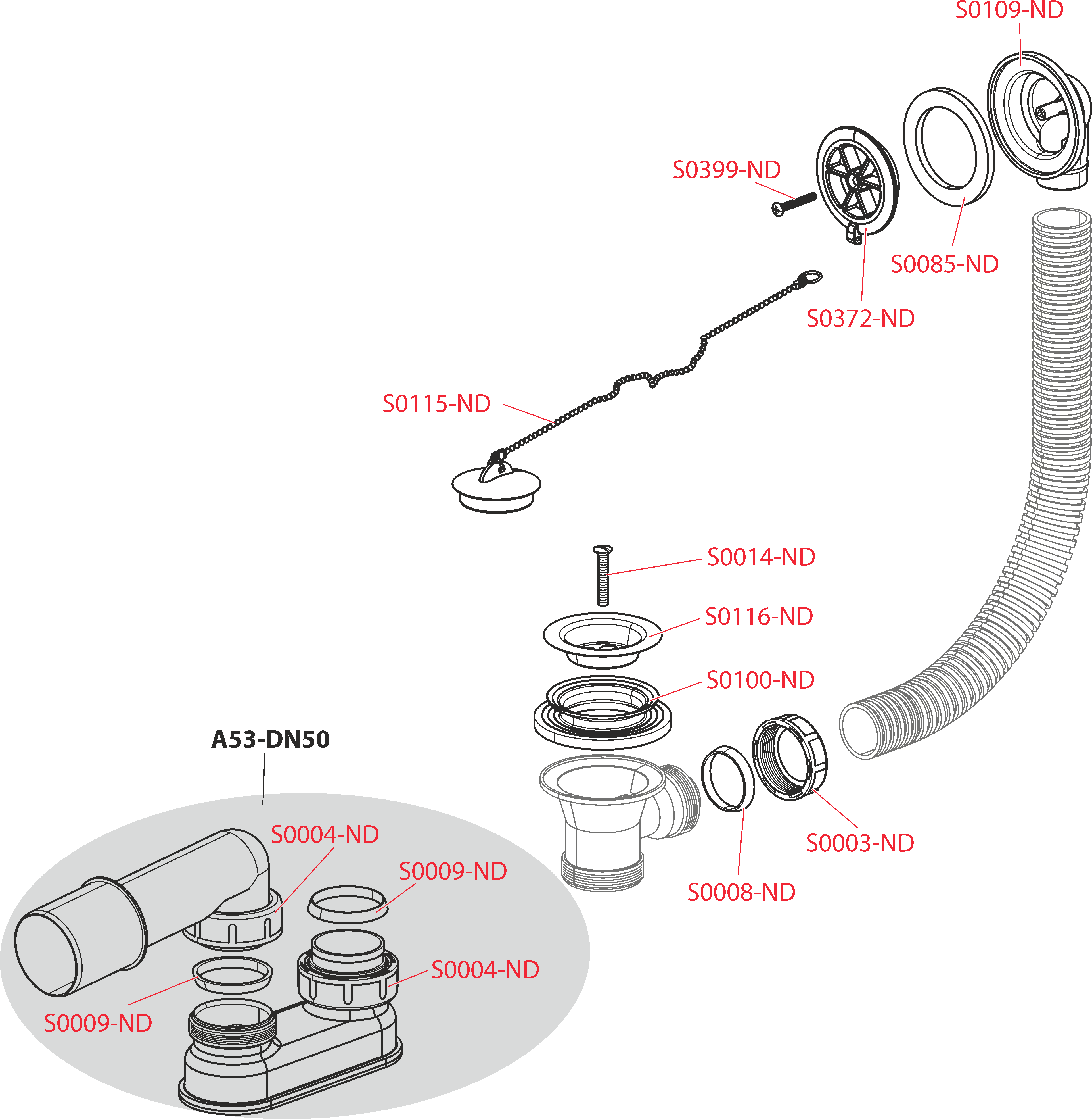 Сифон для ванны, хром ALCAPLAST A501 - Вид №2