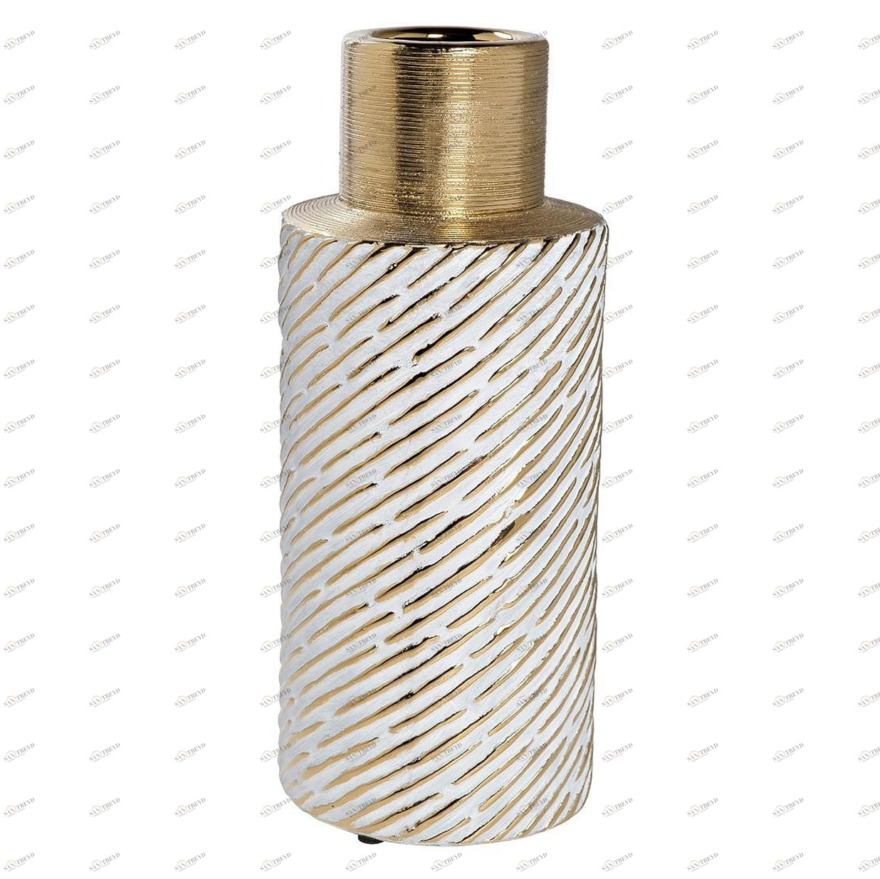 Ваза керамическая белая с золотом 29,5 см GARDA DECOR - 00-3830420 Белый 