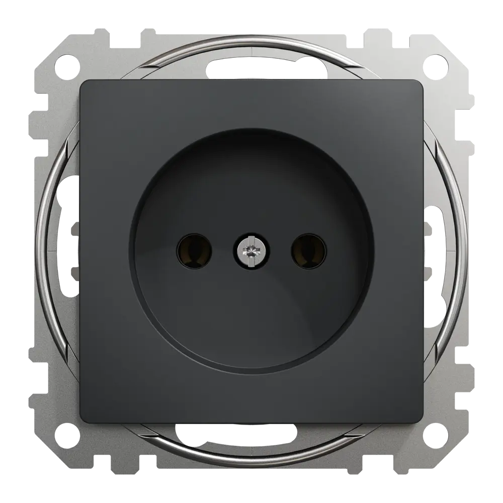 Розетка встраиваемая Systeme Electric Sedna Design  без заземления, цвет антрацит STLM-2083339