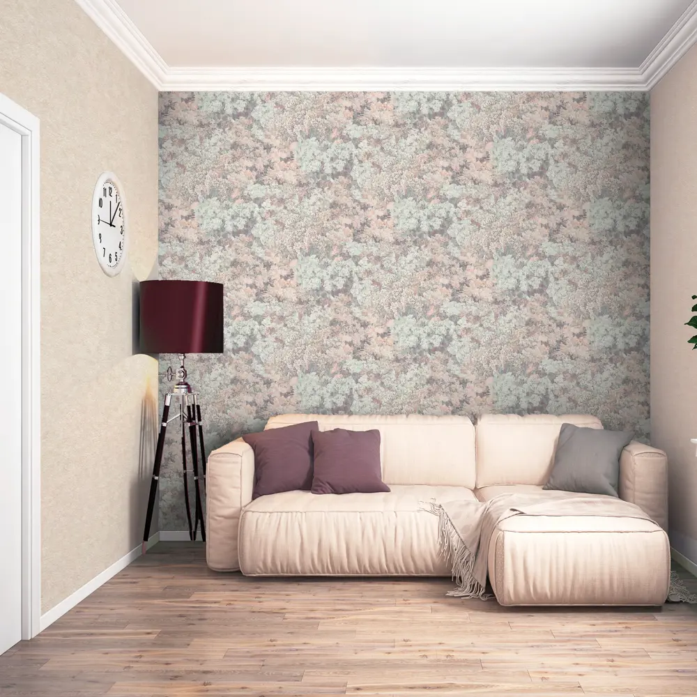 Обои флизелиновые Московская Обойная Фабрика Акварель оранжевые 1.06 м 4116-3 Акварель сирень STLM-2004749 - Вид №3