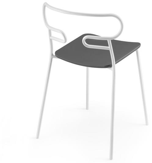 TrabA' Стул из металла и полиуретана с открытой спинкой Genoa 0047-met-pu - Вид №1