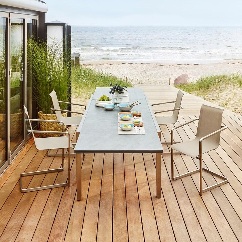 solpuri Выдвижной прямоугольный керамический садовый стол Classic stainless steel sun-id-1460646 - Вид №4