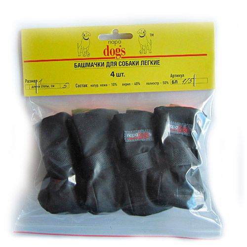 УТ0006431 Башмачки для собак на липучке легкие №1 4шт АНАШКИН 