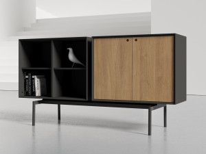 Деревянный офисный шкаф с распашными дверями