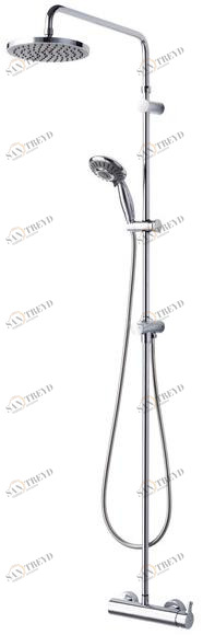 JUSTIME Настенная душевая стойка из хромированной латуни с душевой лейкой Sweet 6766-bf-80cp