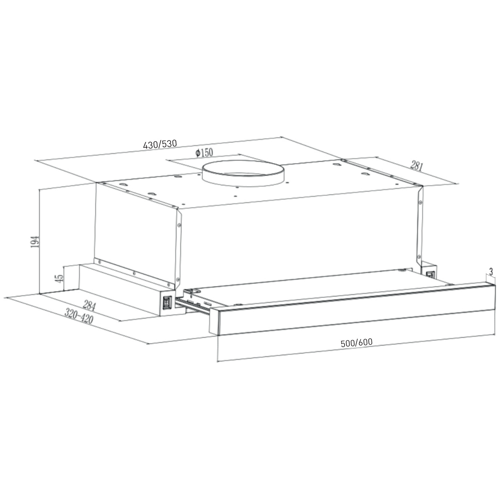 8166165 Вытяжка телескопическая Oasis UV-60W белый STDN-0048921 - Вид №9