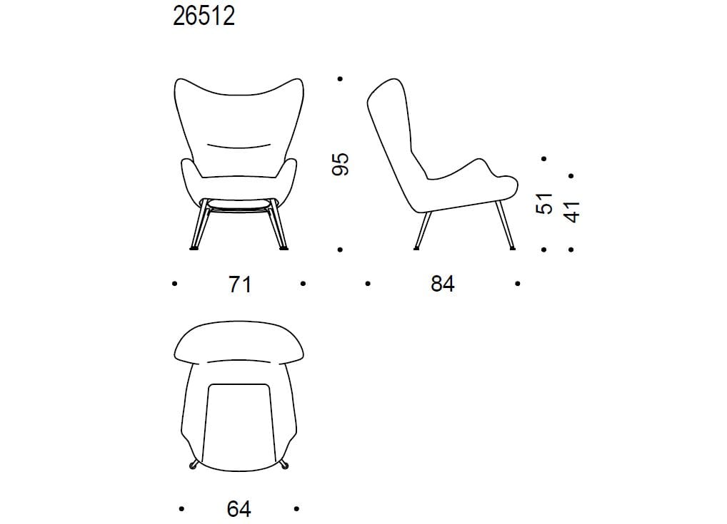 Тканевое кресло-шпагат Wittmann Contessa 1956 ARCH-00047181 - Вид №4