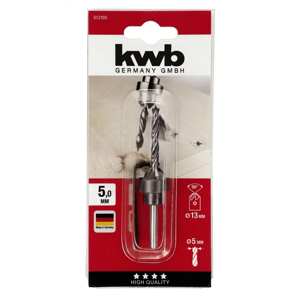 Сверло по дереву KWB 5131-05, с зенкером и ограничителем глубины сверления, 5x85 мм 12555054 STLM-2210570  - Вид №1