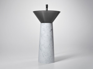 Каррарский мрамор отдельно стоящий круглый умывальник