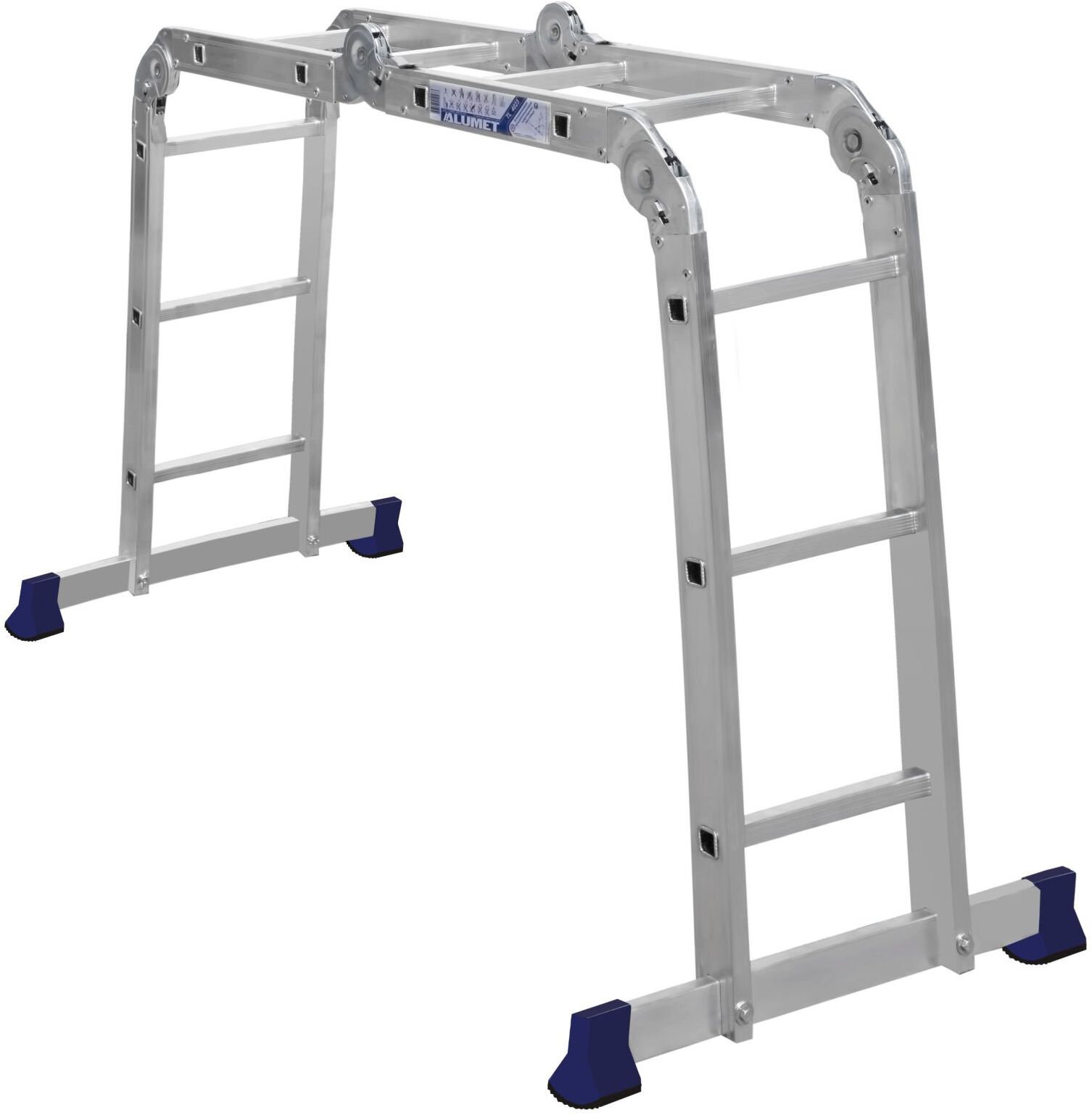 Алюминиевая четырехсекционная шарнирная универсальная лестница (трансформер) TL 4023