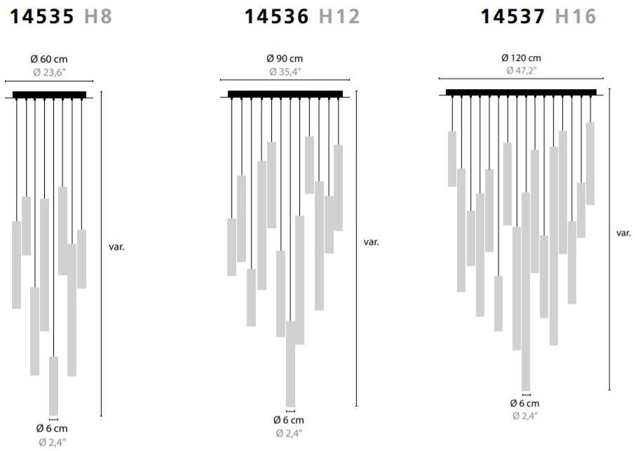 ILFARI Подвесной светильник из стекла с отраженным светом Infinity 14535 / 14536 / 14537 - Вид №2