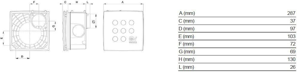 Vortice Центробежный канальный вентилятор Vort quadro 12066 - Вид №2